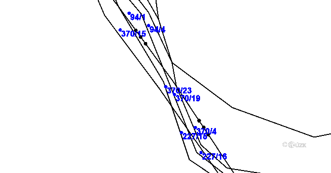 Parcela st. 370/23 v KÚ Šípy, Katastrální mapa
