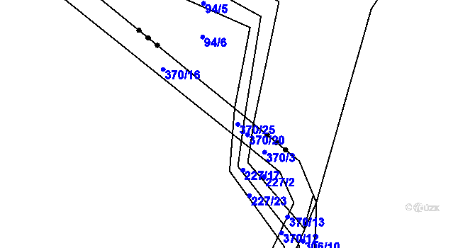 Parcela st. 370/25 v KÚ Šípy, Katastrální mapa
