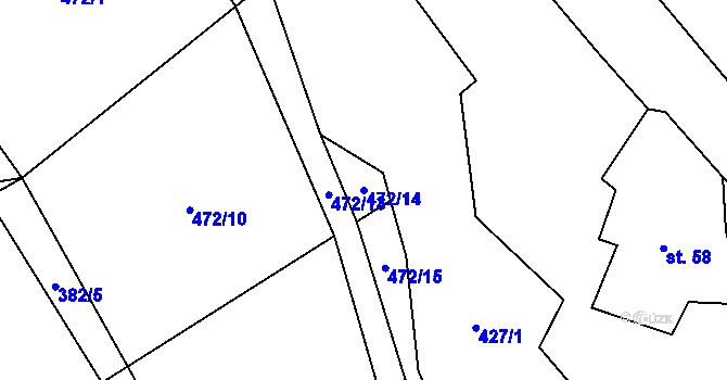 Parcela st. 472/14 v KÚ Skrbovice, Katastrální mapa