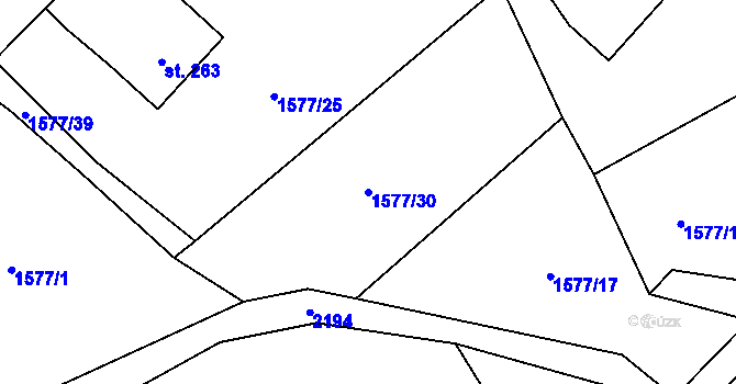 Parcela st. 1577/30 v KÚ Široká Niva, Katastrální mapa