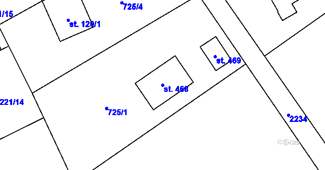 Parcela st. 468 v KÚ Široká Niva, Katastrální mapa