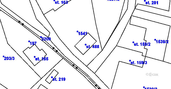 Parcela st. 488 v KÚ Široká Niva, Katastrální mapa