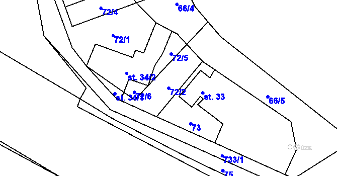 Parcela st. 72/2 v KÚ Markvartice u Široké Nivy, Katastrální mapa