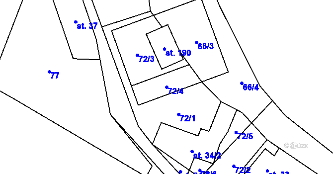 Parcela st. 72/4 v KÚ Markvartice u Široké Nivy, Katastrální mapa