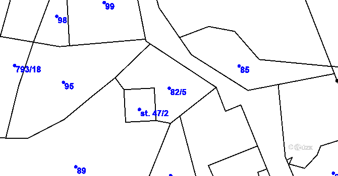 Parcela st. 82/5 v KÚ Markvartice u Široké Nivy, Katastrální mapa