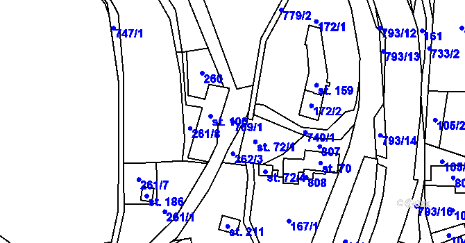 Parcela st. 769/1 v KÚ Markvartice u Široké Nivy, Katastrální mapa