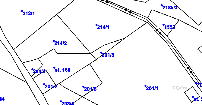 Parcela st. 201/5 v KÚ Markvartice u Široké Nivy, Katastrální mapa