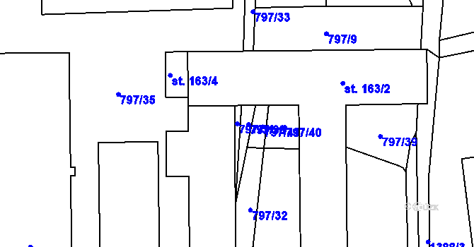 Parcela st. 797/31 v KÚ Široký Důl, Katastrální mapa