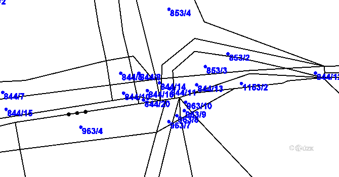 Parcela st. 844/11 v KÚ Široký Důl, Katastrální mapa