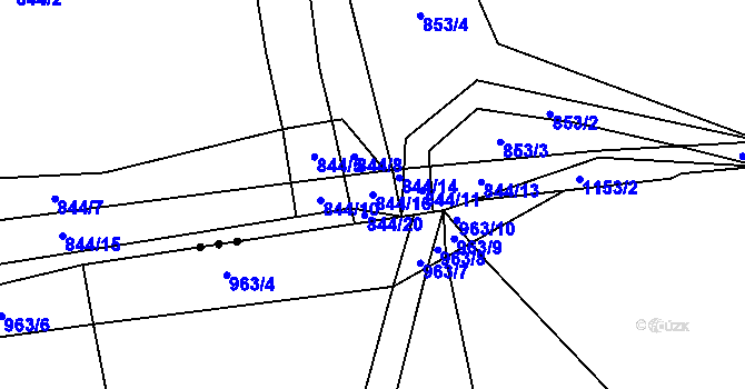 Parcela st. 844/16 v KÚ Široký Důl, Katastrální mapa
