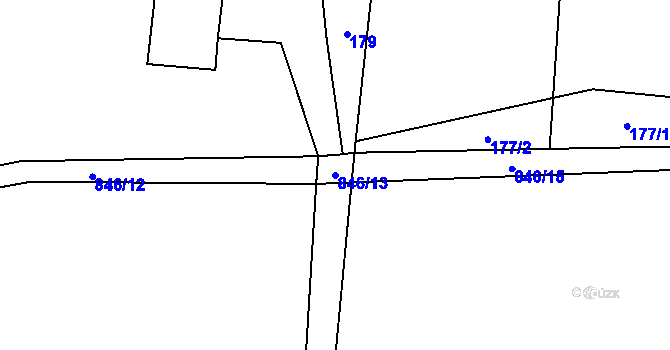 Parcela st. 846/13 v KÚ Široký Důl, Katastrální mapa