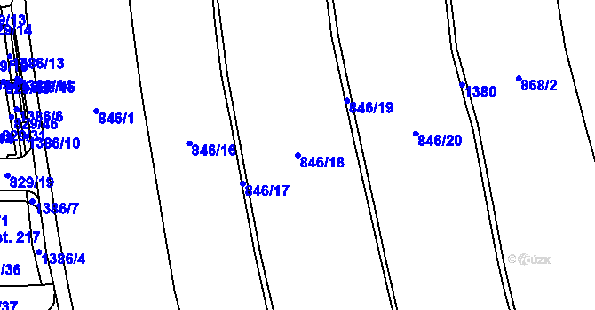 Parcela st. 846/18 v KÚ Široký Důl, Katastrální mapa