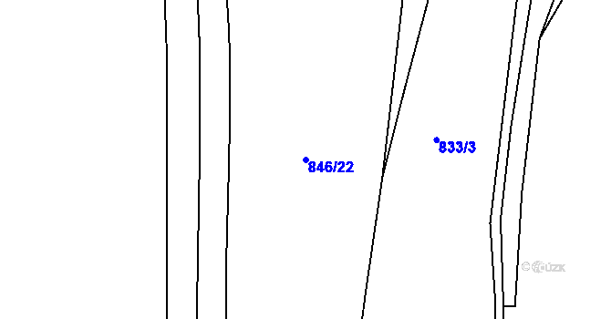 Parcela st. 846/22 v KÚ Široký Důl, Katastrální mapa