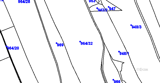 Parcela st. 964/32 v KÚ Široký Důl, Katastrální mapa