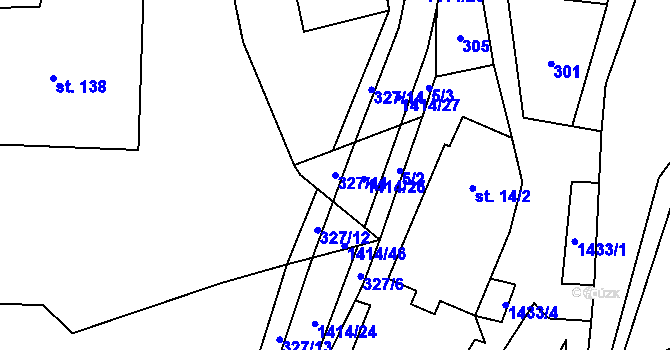Parcela st. 327/11 v KÚ Široký Důl, Katastrální mapa