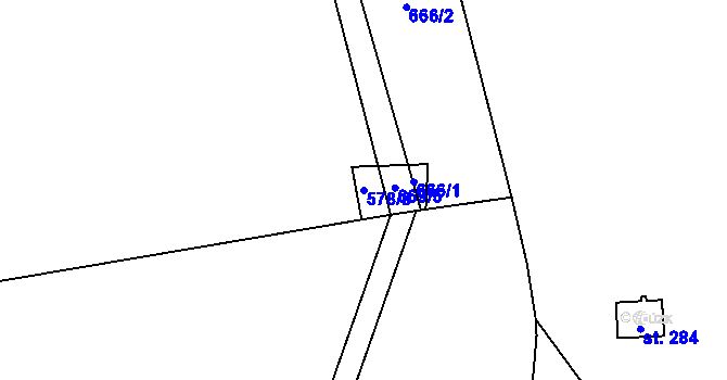 Parcela st. 578/8 v KÚ Široký Důl, Katastrální mapa