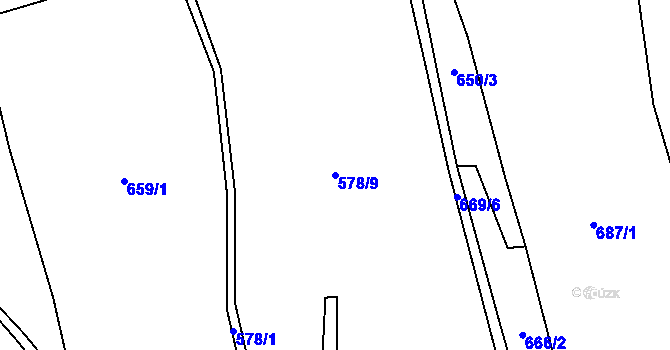 Parcela st. 578/9 v KÚ Široký Důl, Katastrální mapa