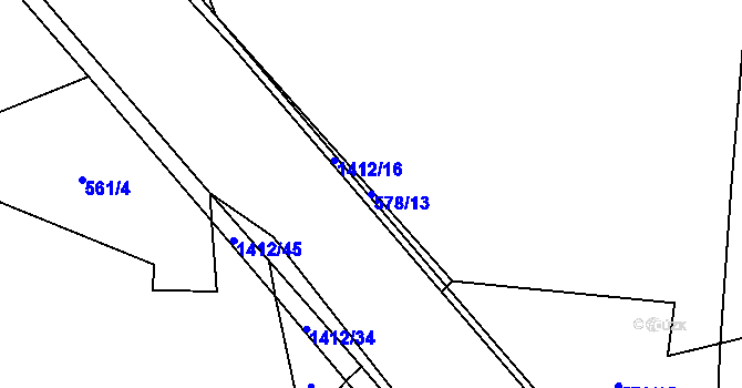 Parcela st. 578/13 v KÚ Široký Důl, Katastrální mapa