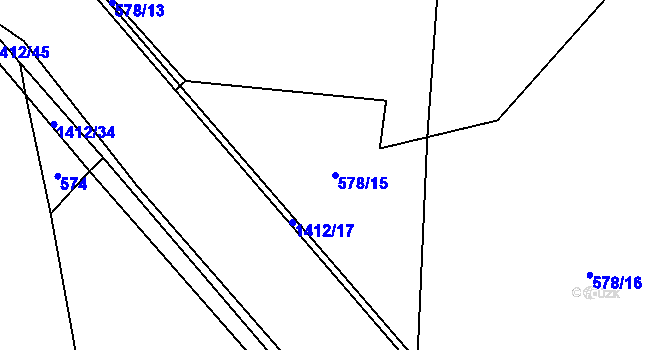Parcela st. 578/15 v KÚ Široký Důl, Katastrální mapa