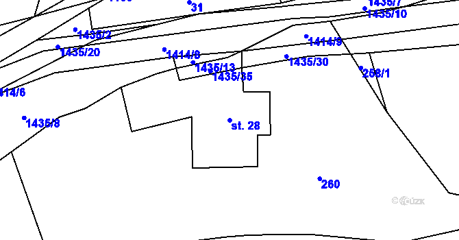 Parcela st. 28 v KÚ Široký Důl, Katastrální mapa