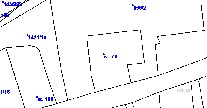 Parcela st. 78 v KÚ Široký Důl, Katastrální mapa