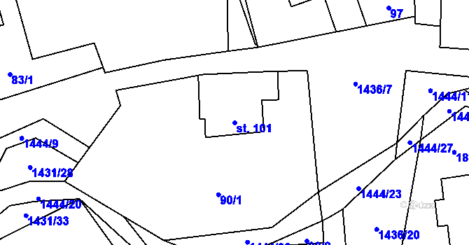 Parcela st. 101 v KÚ Široký Důl, Katastrální mapa