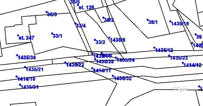 Parcela st. 33/3 v KÚ Široký Důl, Katastrální mapa