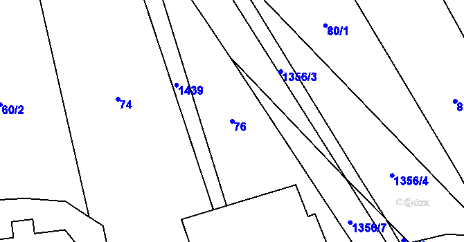 Parcela st. 76 v KÚ Široký Důl, Katastrální mapa