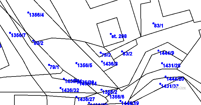 Parcela st. 79/2 v KÚ Široký Důl, Katastrální mapa