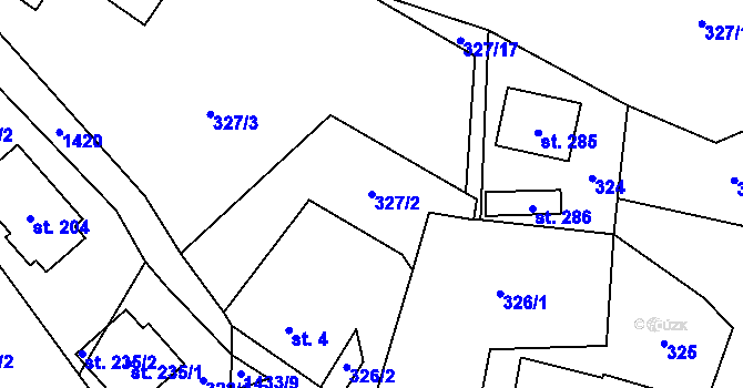 Parcela st. 327/2 v KÚ Široký Důl, Katastrální mapa