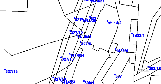 Parcela st. 327/6 v KÚ Široký Důl, Katastrální mapa