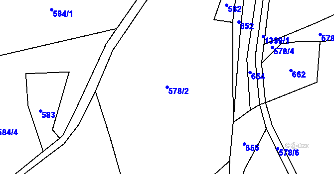 Parcela st. 578/2 v KÚ Široký Důl, Katastrální mapa