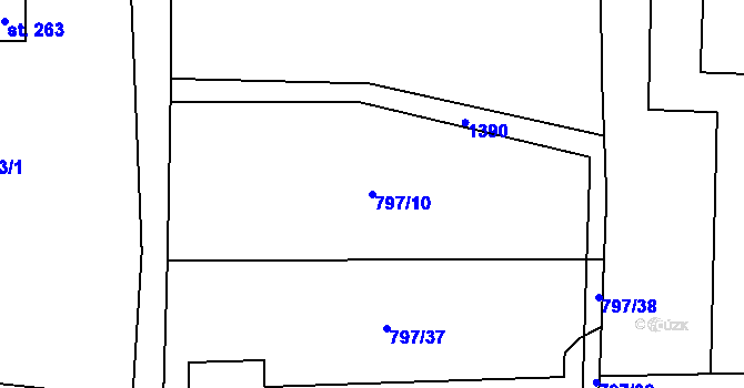Parcela st. 797/10 v KÚ Široký Důl, Katastrální mapa
