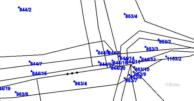 Parcela st. 844/5 v KÚ Široký Důl, Katastrální mapa