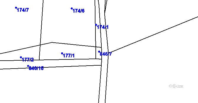 Parcela st. 846/7 v KÚ Široký Důl, Katastrální mapa