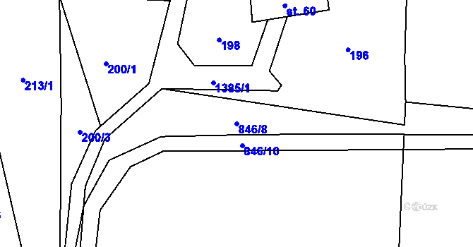 Parcela st. 846/8 v KÚ Široký Důl, Katastrální mapa