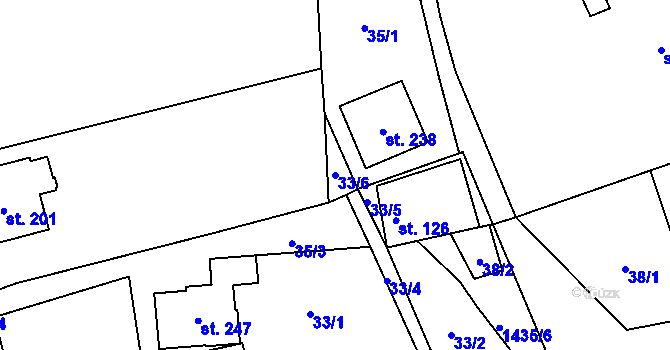 Parcela st. 33/6 v KÚ Široký Důl, Katastrální mapa