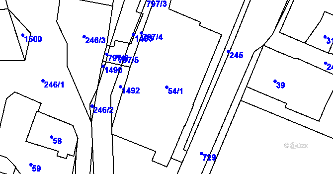 Parcela st. 54/1 v KÚ Šišma, Katastrální mapa