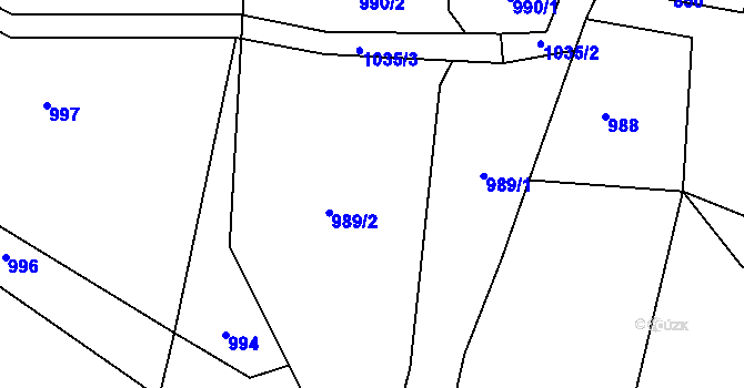 Parcela st. 989 v KÚ Šišma, Katastrální mapa