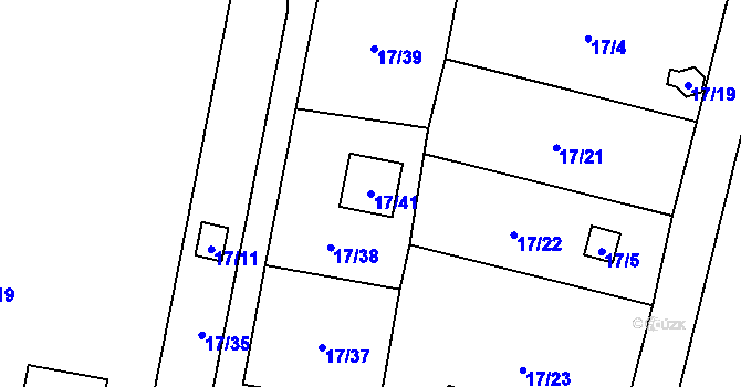Parcela st. 17/41 v KÚ Šišma, Katastrální mapa