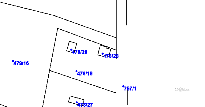 Parcela st. 478/28 v KÚ Šišma, Katastrální mapa