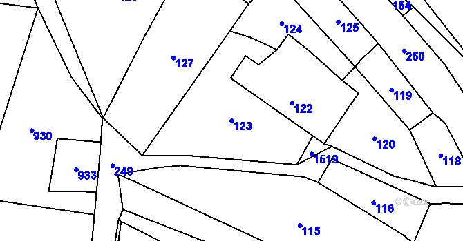 Parcela st. 123 v KÚ Šišma, Katastrální mapa