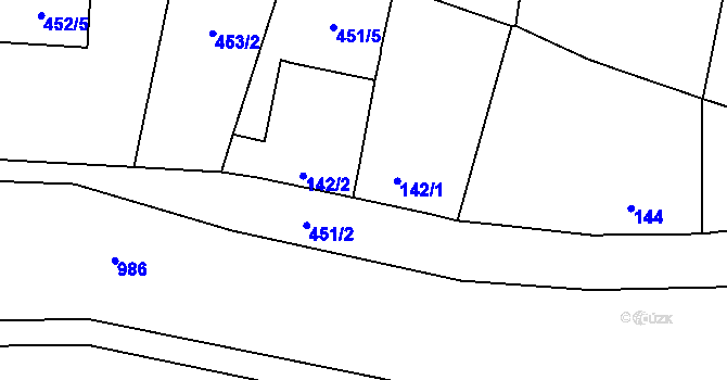 Parcela st. 142/1 v KÚ Šišma, Katastrální mapa