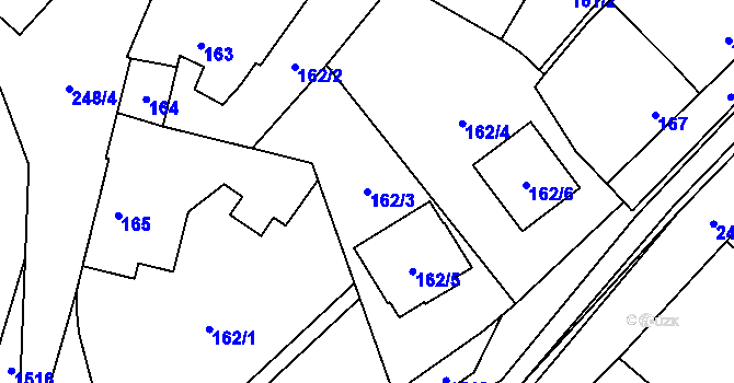 Parcela st. 162/3 v KÚ Šišma, Katastrální mapa
