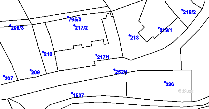 Parcela st. 217/1 v KÚ Šišma, Katastrální mapa