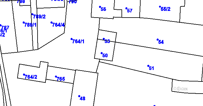 Parcela st. 50 v KÚ Šitbořice, Katastrální mapa