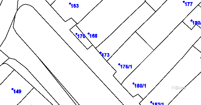 Parcela st. 173 v KÚ Šitbořice, Katastrální mapa