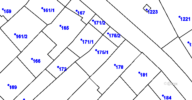 Parcela st. 175/1 v KÚ Šitbořice, Katastrální mapa