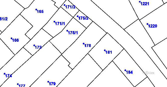 Parcela st. 178 v KÚ Šitbořice, Katastrální mapa