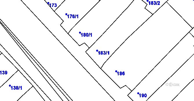 Parcela st. 183/1 v KÚ Šitbořice, Katastrální mapa